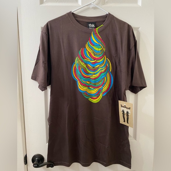 None Other - 🤎 NWT Tank Theory Original Artifacts Brown Large T-Shirt Multicolor Swirl Cone